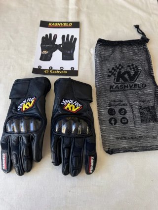 Guantes de Moto KASHVELO Piel Negra