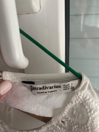 Camisa Stradivarius blanca manga corta