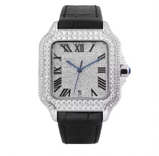 Reloj de Lujo con Diamantes y Correa Negra