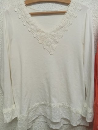 Blusa Lilli Dudu Encaje Blanca Talla M