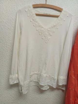 Blusa Lilli Dudu Encaje Blanca Talla M