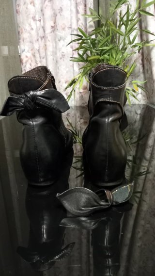 Botines de Piel Talla 40 Negros