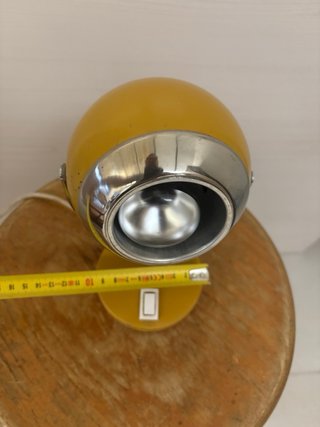 Lampada Space Age Vintage Gialla Metallo