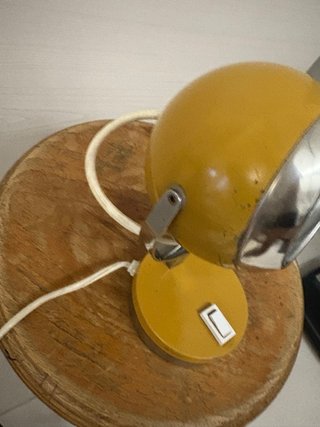 Lampada Space Age Vintage Gialla Metallo