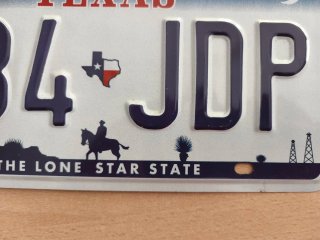 Réplica matrícula Texas 984 JDP