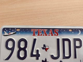 Réplica matrícula Texas 984 JDP