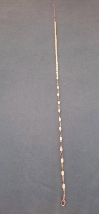 Collar Perlas y Cadena Plata 56cm