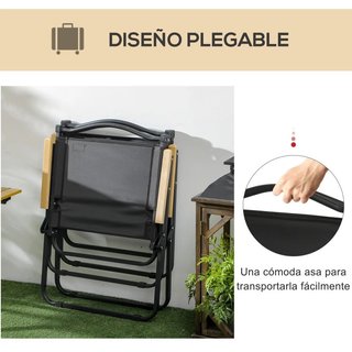 Set 2 Sedie da Giardino Pieghevoli