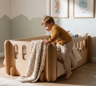 Cama suelo baja de Transición Infantil con Barrera