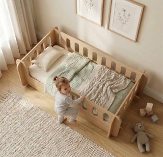 Cama nido montessori Infantil Madera con Barreras