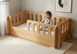 Cama nido montessori Infantil Madera con Barreras