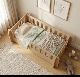 Cama nido montessori Infantil Madera con Barreras