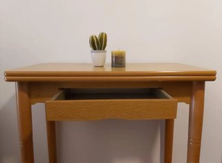 Mesa de madera extensible giratoria