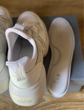 Hogan Interaction Sneakers Pelle e Tessuto Beige/B
