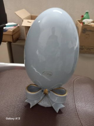 Uovo Decorativo Dea Azzurro e Oro