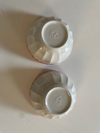 Set 2 Tazze Ceramica Vintage Fiori Rossi