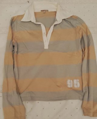 Polo rayas Massimo Dutti beige/gris