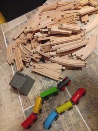 Circuito de tren de madera