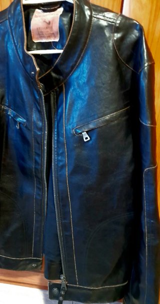 Chaqueta Cuero Negra Estilo Heritage