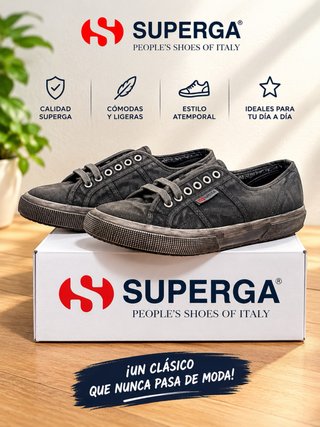 Zapatillas Superga Cotton Dyed grises Talla 44