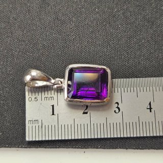 Colgante Plata 925 Amatista Rectangular