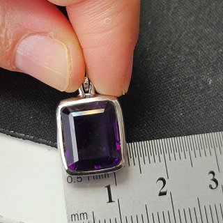 Colgante Plata 925 Amatista Rectangular