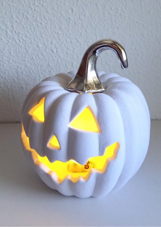 Calabaza LED Blanca 14,5cm