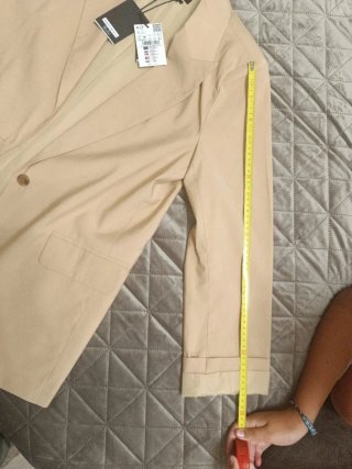 Chaqueta americana beige mujer