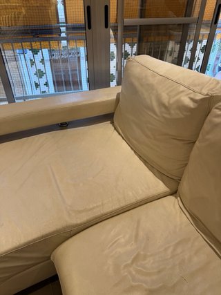Sofá Chaise Longue Piel Blanco