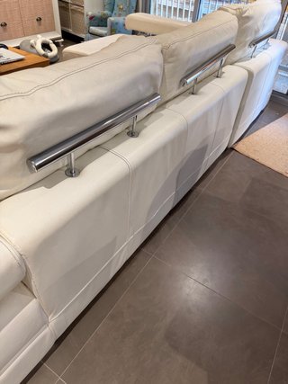 Sofá Chaise Longue Piel Blanco
