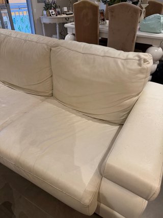 Sofá Chaise Longue Piel Blanco