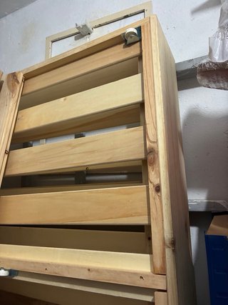 Litera triple de madera natural 140x200 y 90