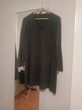 Vestido Mango Gris Cuadros