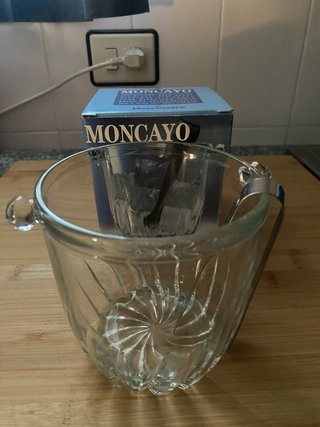 Cubitera de cristal MONCAYO con pinzas
