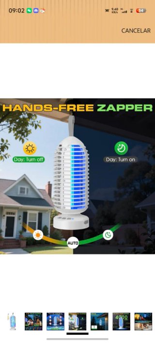 Lámpara mata mosquitos LED recargable