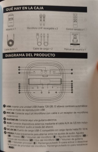Altavoz Karaoke 100W RMS + 2 Micrófonos UHF