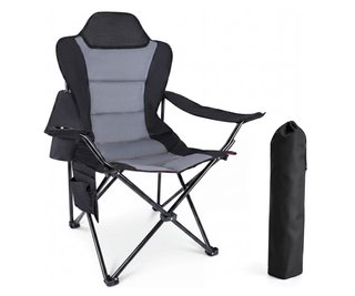 Silla Camping Plegable Pesca Negra Gris