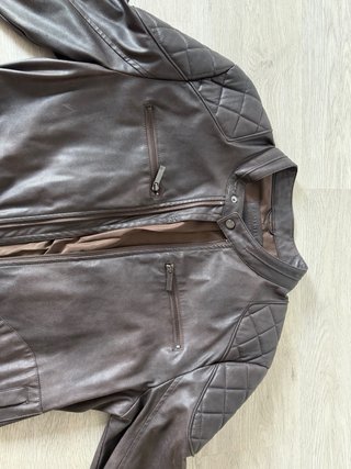Chaqueta de cuero marrón EasyWear