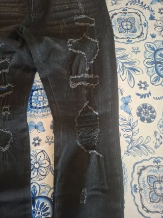 Jeans Slimfit Neri con Serpente Blu Tg.31