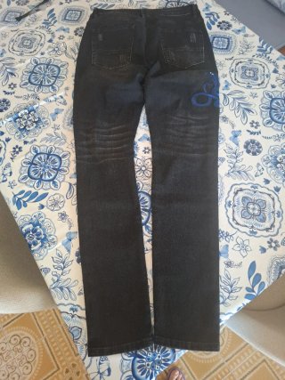 Jeans Slimfit Neri con Serpente Blu Tg.31