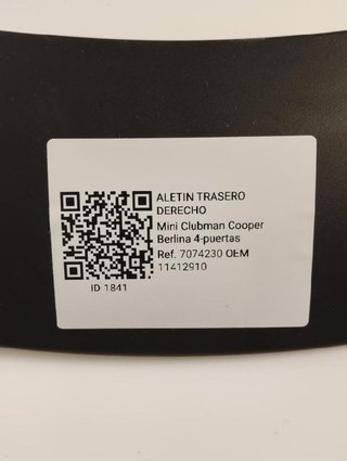 11412910 aletín trasero derecho mini clubman 1841