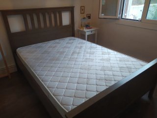 Cama doble Hemnes madera (155)+ colchón + somier