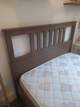Cama doble Hemnes madera (155)+ colchón + somier