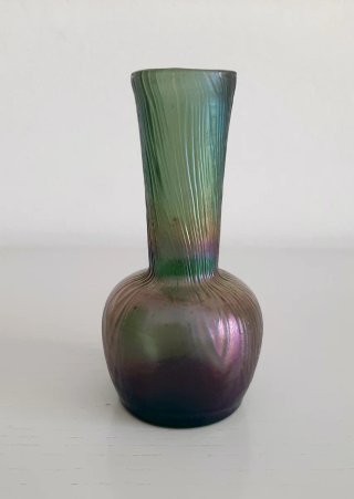 Jarrón cristal iridiscente