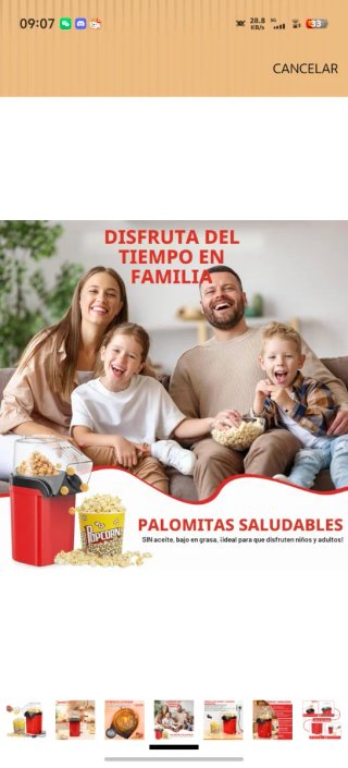 Máquina Palomitas Aire Caliente