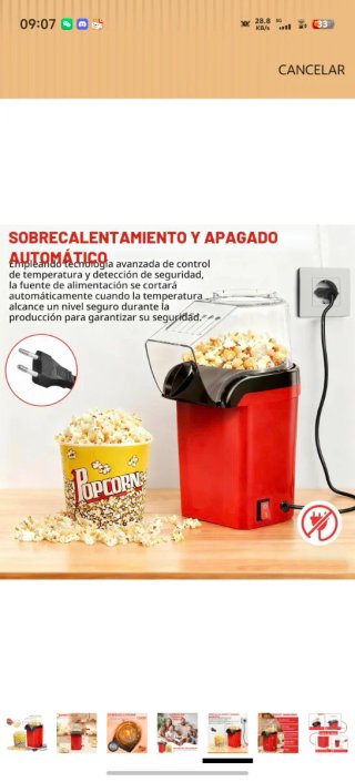Máquina Palomitas Aire Caliente