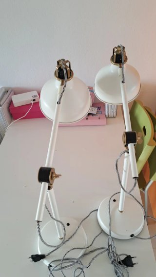 2 Lámparas de Mesa RANARP Blancas