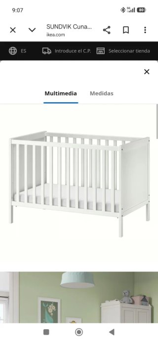 Cuna SUNDVIK con colchón