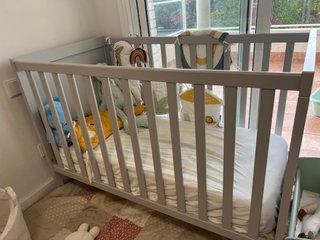 Cuna Ikea Sunvik Gris + Colchón