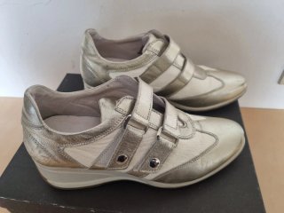 Scarpe donna Conbipel pelle oro/bianco